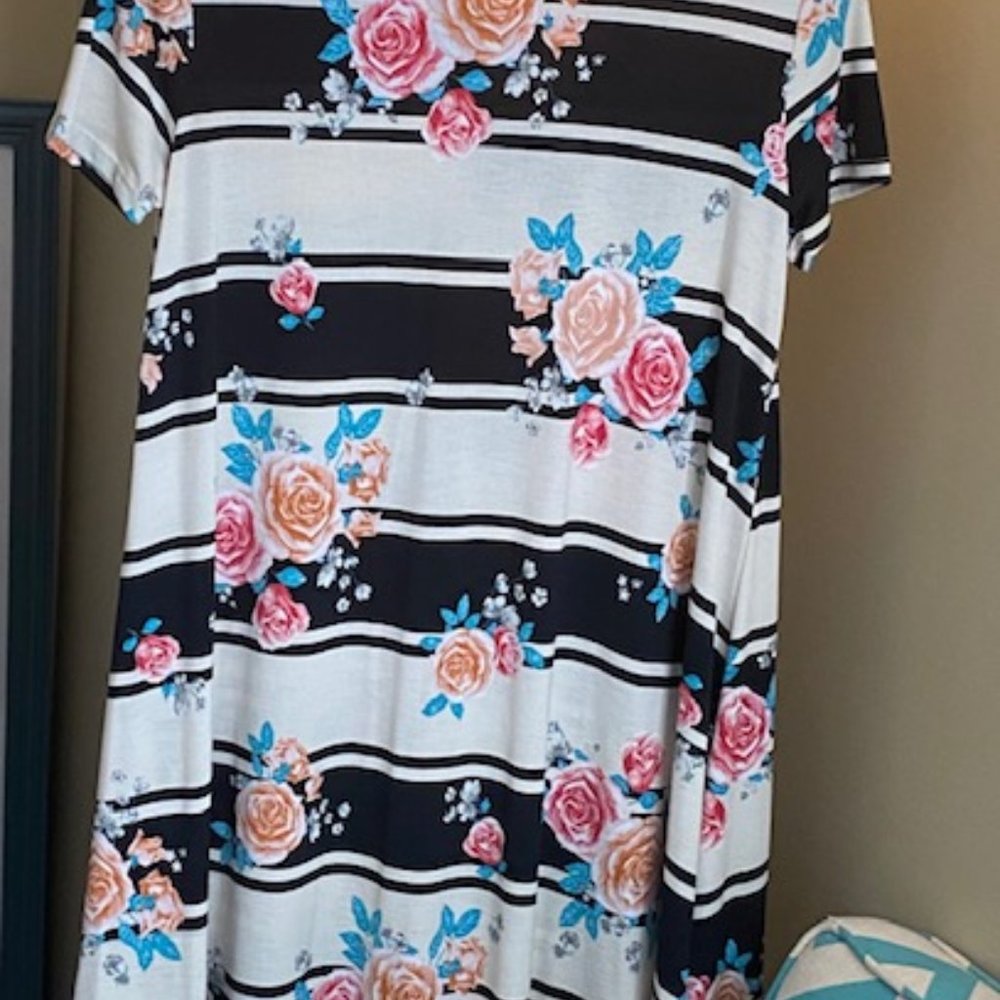Stripe Floral Dress